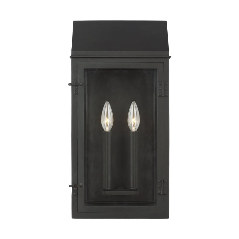 Visual Comfort Studio CO1272TXB Hingham Two Light Outdoor Wall Lantern, Textured Black Main Image.jpg