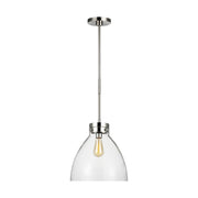 Visual Comfort Studio CP1121PN Garrett One Light Pendant, Polished Nickel Main Image.jpg