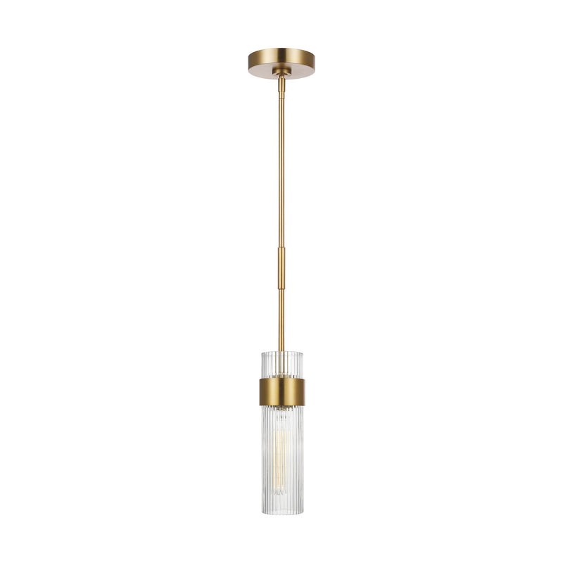Visual Comfort Studio CP1161BBS Geneva One Light Pendant, Burnished Brass Main Image.jpg