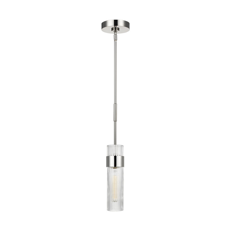 Visual Comfort Studio CP1161PN Geneva One Light Pendant, Polished Nickel Main Image.jpg