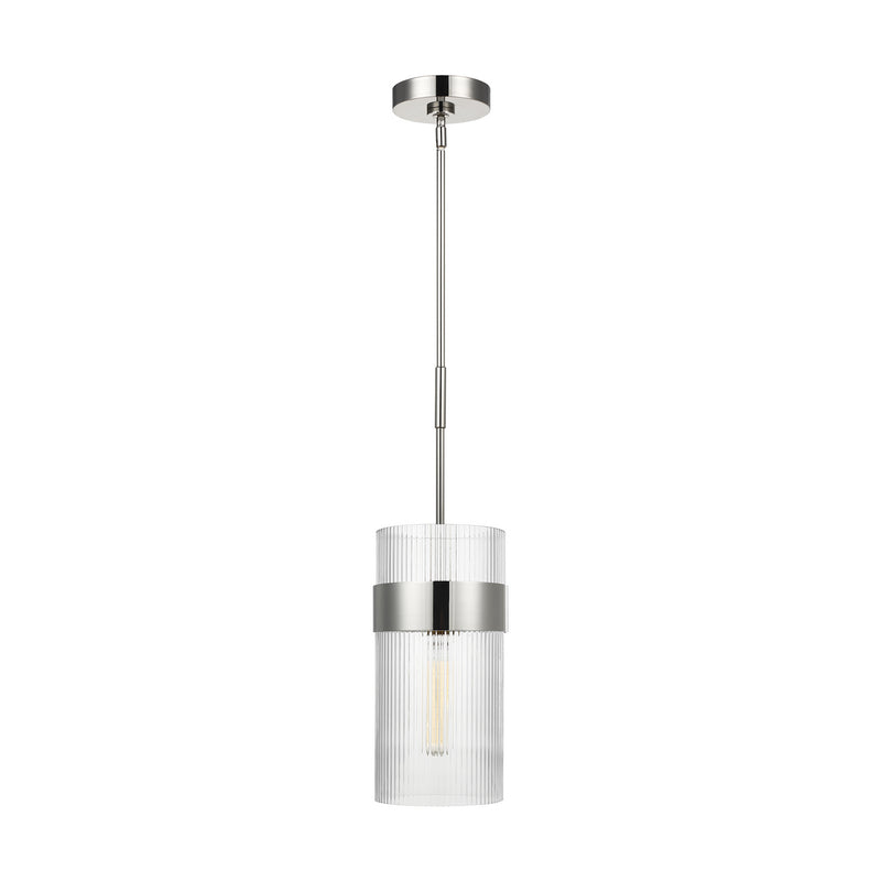 Visual Comfort Studio CP1171PN Geneva One Light Pendant, Polished Nickel Main Image.jpg
