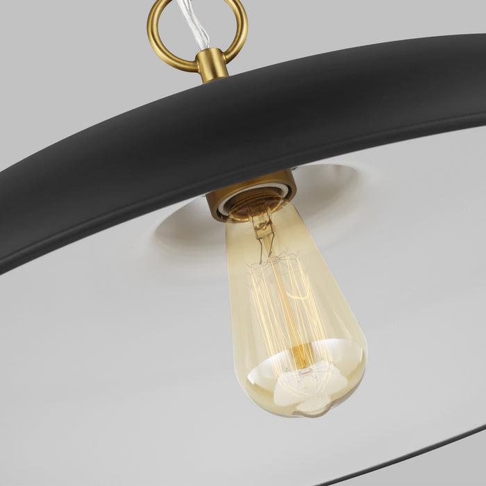 Visual Comfort Studio CP1231MBKBBS Wellfleet One Light Pendant, Midnight Black and Burnished Brass Alternate Image 2.jpg