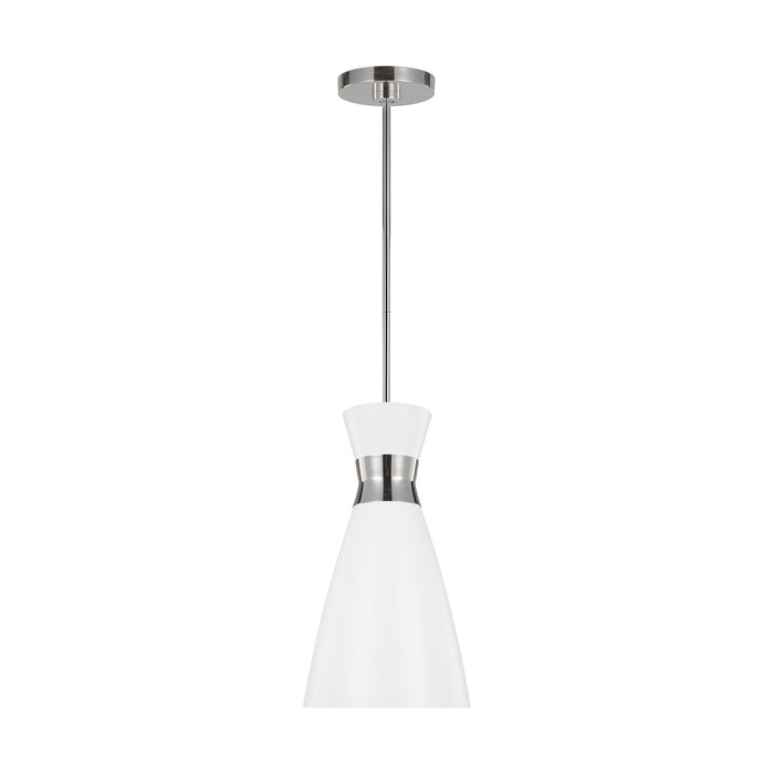 Visual Comfort Studio EP1221MWTPN Heath One Light Pendant, Polished Nickel Main Image.jpg