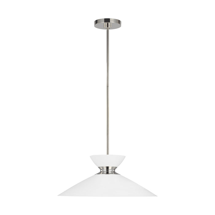 Visual Comfort Studio EP1231MWTPN Heath One Light Pendant, Polished Nickel Main Image.jpg