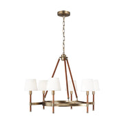 Visual Comfort Studio LC1006TWB Katie Six Light Chandelier, Time Worn Brass Main Image.jpg