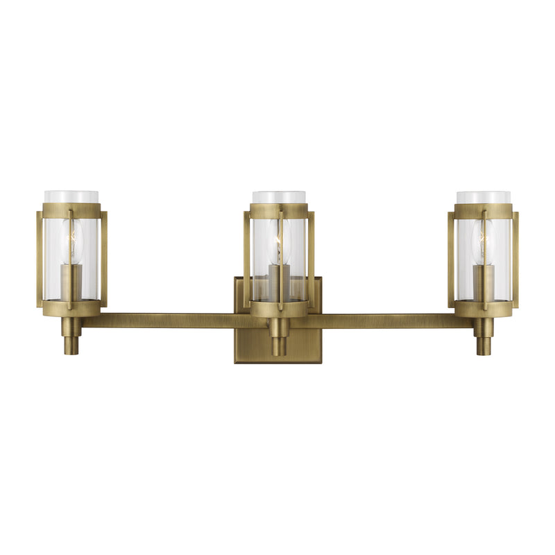 Visual Comfort Studio LV1023TWB Flynn Three Light Vanity, Time Worn Brass Main Image.jpg