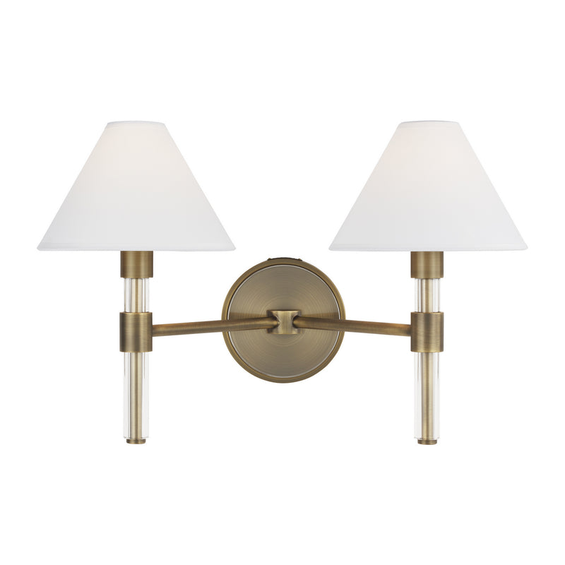Visual Comfort Studio LV1032TWB Robert Two Light Vanity, Time Worn Brass Main Image.jpg