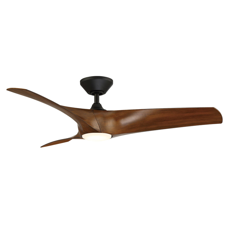 Modern Forms Fans FR-W2006-52L-MB/DK 52"Ceiling Fan, Matte Black/Distressed Koa