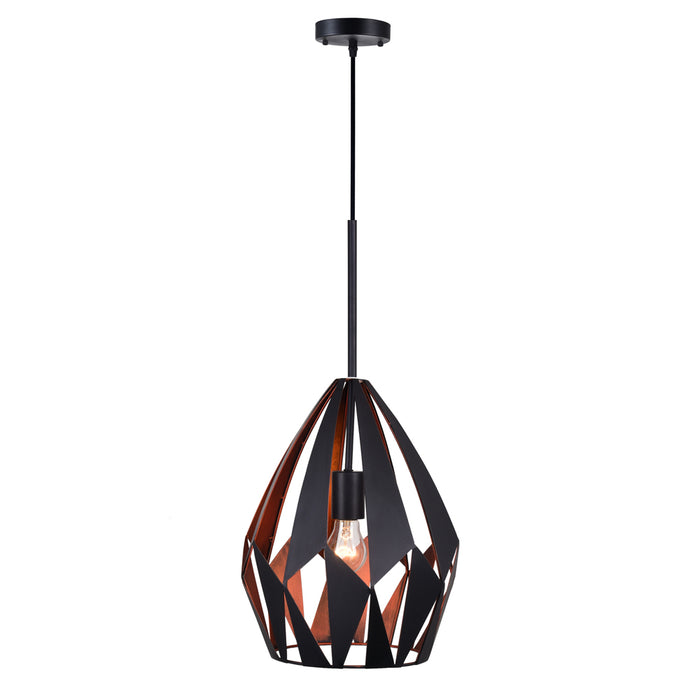 CWI Lighting 1114P20-1-271 Oxide One Light Pendant Black & Copper Alt 1.jpg