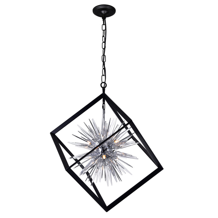 CWI Lighting 1178P22-6-601 Starburst Six Light Chandelier Chrome & Black Alt 2.jpg