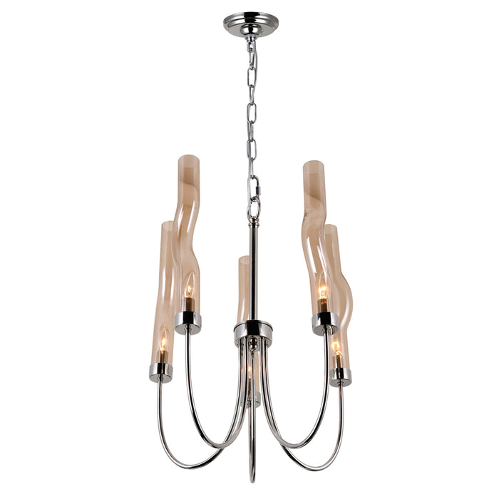 CWI Lighting 1203P16-5-613 Meduse Five Light Chandelier Polished Nickel Alt 2.jpg