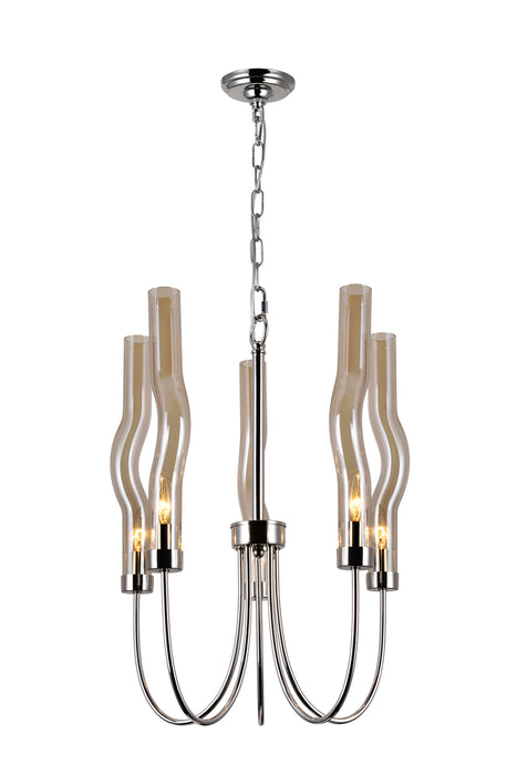 CWI Lighting 1203P16-5-613 Meduse Five Light Chandelier Polished Nickel.jpg