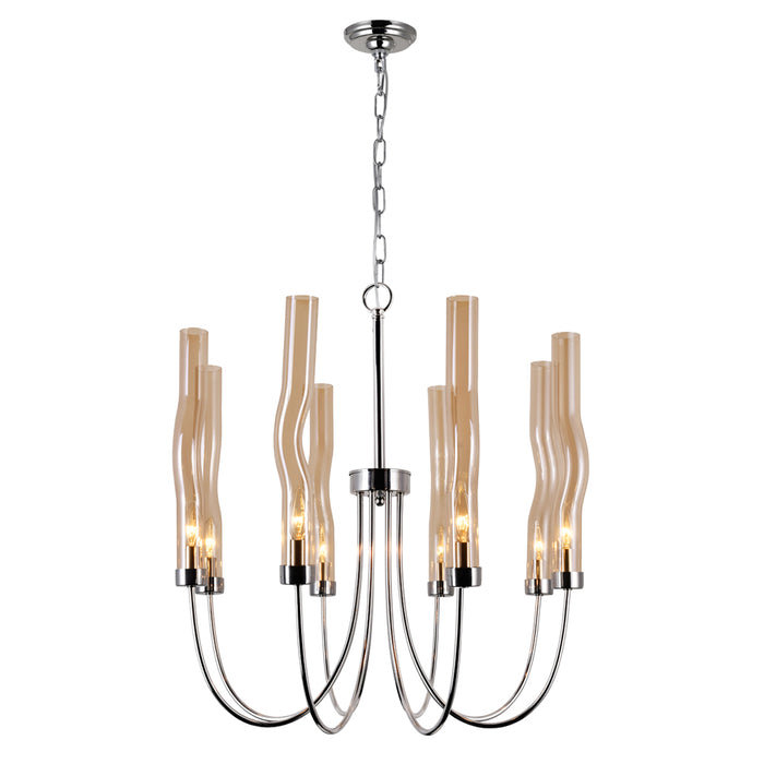 CWI Lighting 1203P21-8-613 Meduse Eight Light Chandelier Polished Nickel Alt 4.jpg