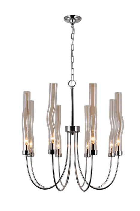 CWI Lighting 1203P21-8-613 Meduse Eight Light Chandelier Polished Nickel.jpg