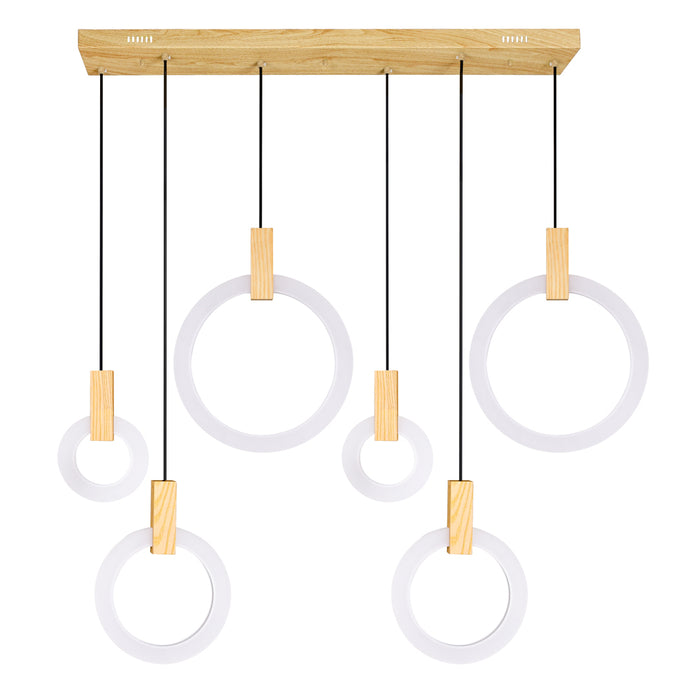 CWI Lighting 1214P52-6-236-RC Anello LED Island/Pool Table Chandelier, White Oak Alternate Image 7.jpg