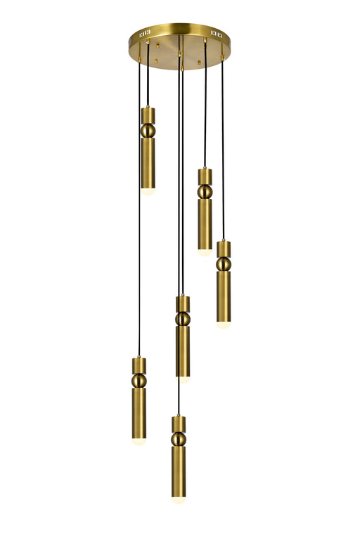 CWI Lighting 1225P16-6-625 Chime LED Pendant Brass.jpg