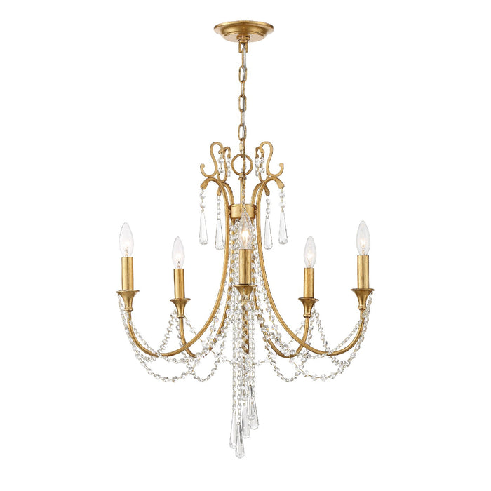 Crystorama ARC-1905-GA-CL-MWP Arcadia Five Light Chandelier Antique Gold Alternate Image.jpg