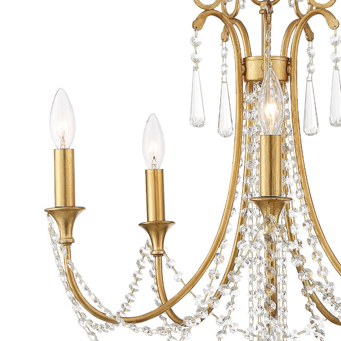 Crystorama ARC-1905-GA-CL-MWP Arcadia Five Light Chandelier Antique Gold Alternate Image 2.jpg