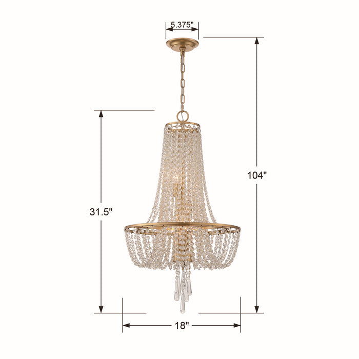 Crystorama ARC-1907-GA-CL-MWP Arcadia Four Light Chandelier Antique Gold Alternate Image 4.jpg