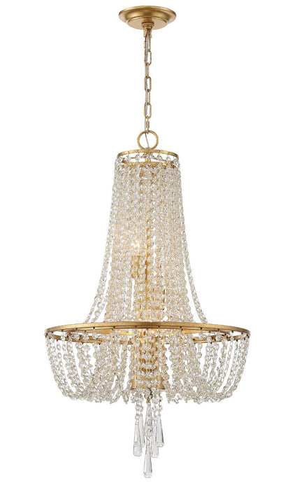 Crystorama ARC-1907-GA-CL-MWP Arcadia Four Light Chandelier Antique Gold Main Image.jpg