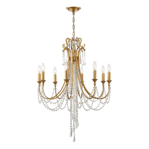 Crystorama ARC-1908-GA-CL-MWP Arcadia Eight Light Chandelier Antique Gold Alternate Image.jpg