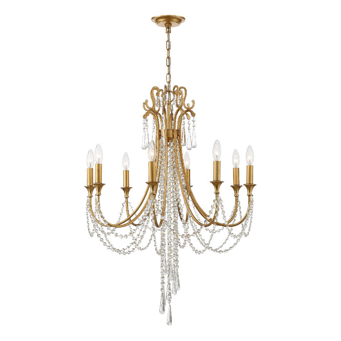 Crystorama ARC-1908-GA-CL-MWP Arcadia Eight Light Chandelier Antique Gold Alternate Image.jpg