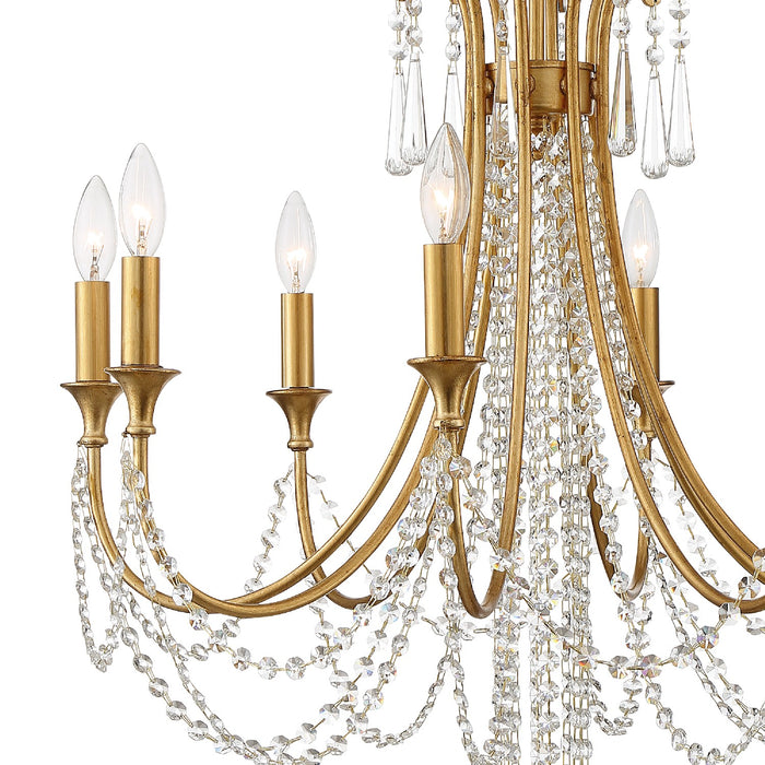 Crystorama ARC-1908-GA-CL-MWP Arcadia Eight Light Chandelier Antique Gold Alternate Image 2.jpg