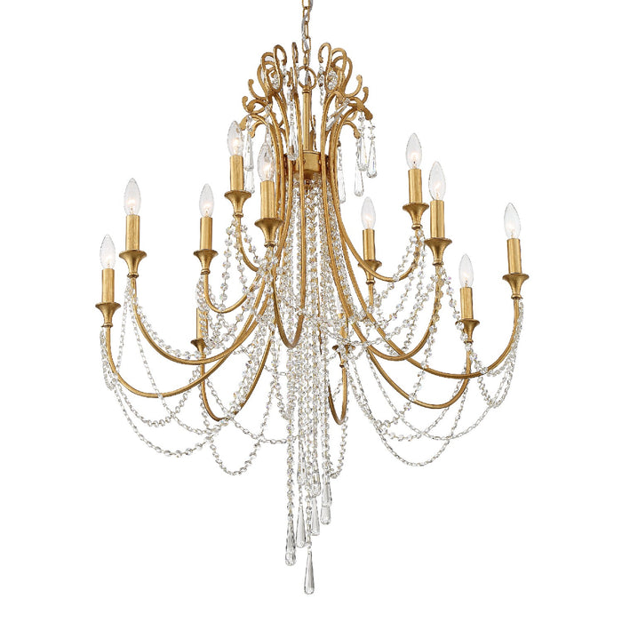 Crystorama ARC-1909-GA-CL-MWP Arcadia 12 Light Chandelier Antique Gold Main Image.jpg