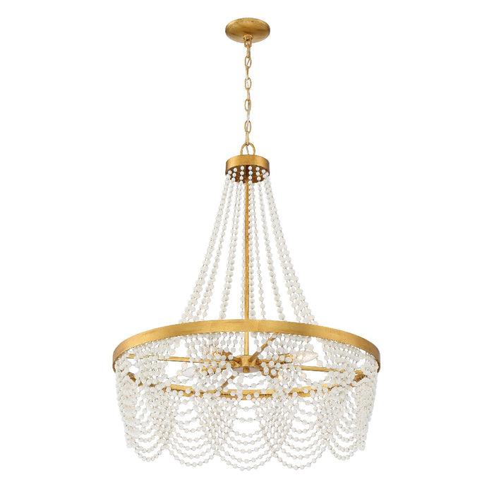 Crystorama FIO-A9104-GA-WH Fiona Four Light Chandelier Antique Gold Alternate Image 2.jpg