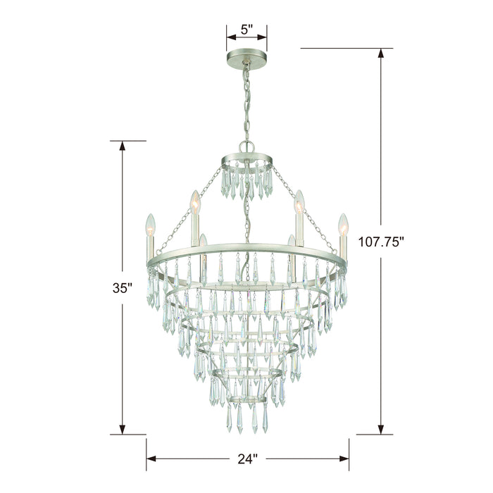 Crystorama LUC-A9066-SA Lucille Six Light Chandelier Antique Silver Alternate Image 2.jpg