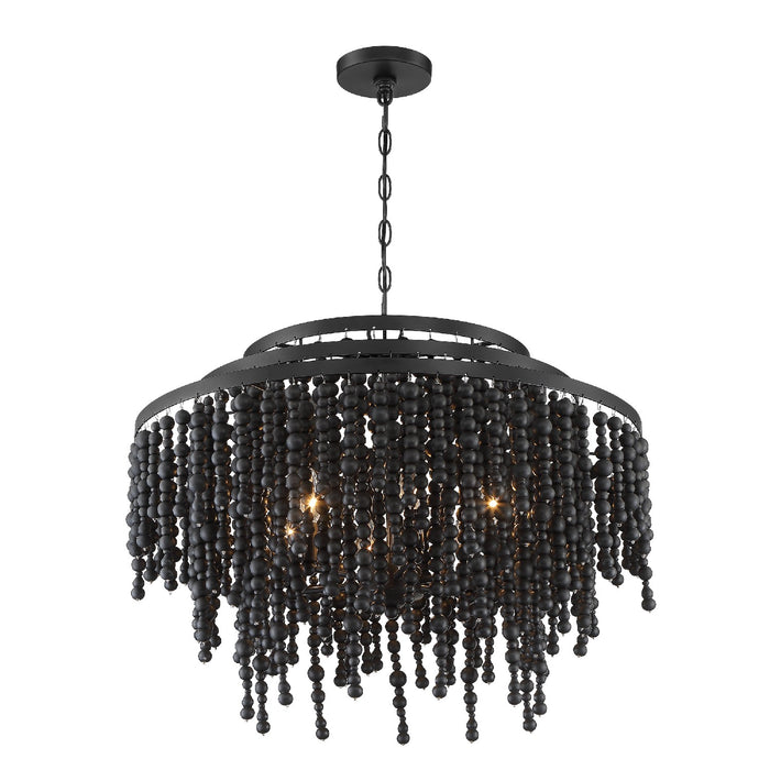 Crystorama POP-A5076-MK Poppy Six Light Chandelier Matte Black Main Image.jpg