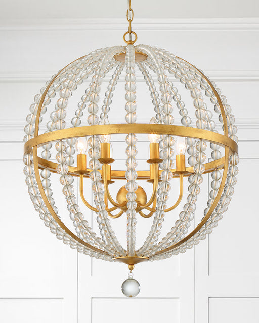Crystorama ROX-A9006-GA Roxy Six Light Chandelier Antique Gold Main Image.jpg