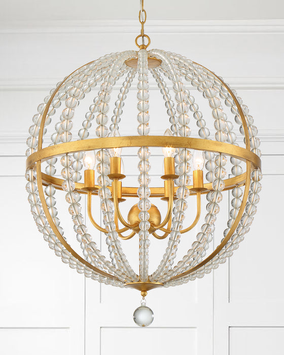 Crystorama ROX-A9006-GA Roxy Six Light Chandelier Antique Gold Main Image.jpg