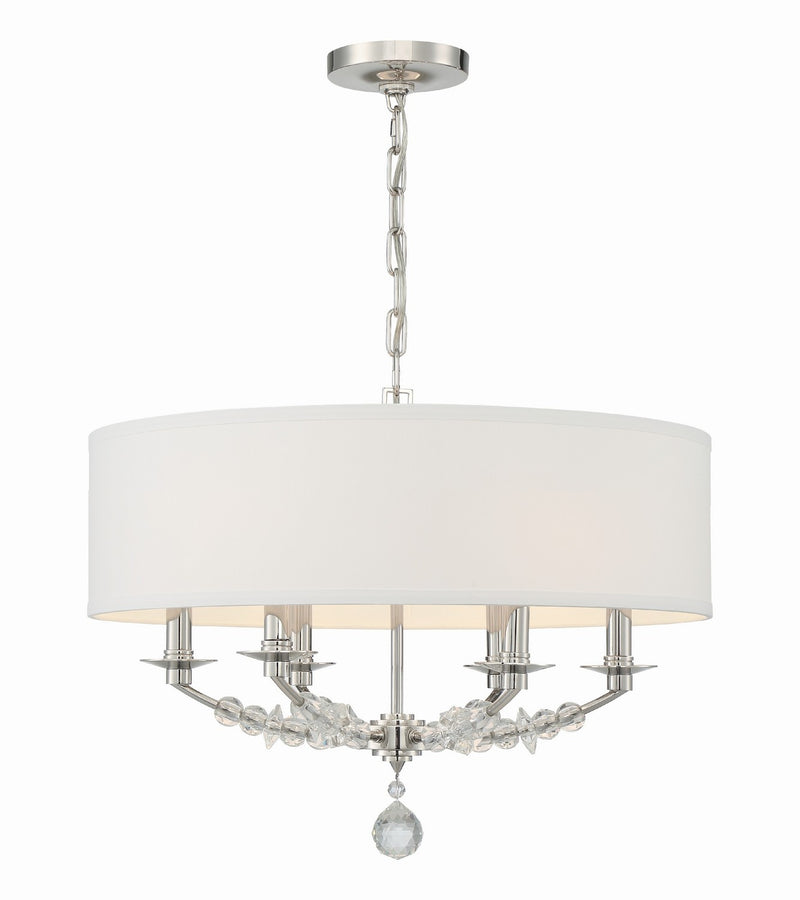 Crystorama 8016-PN Mirage Six Light Chandelier Polished Nickel Main Image.jpg