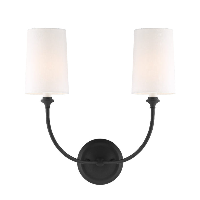 Crystorama 2242-BF Sylvan Two Light Wall Sconce Black Forged Main Image.jpg