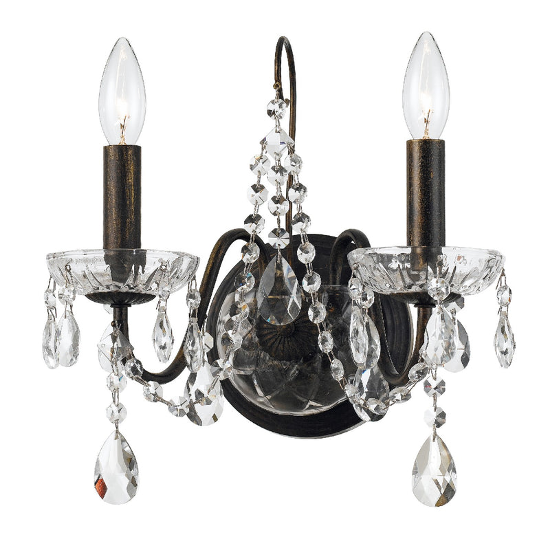 Crystorama 3022-EB-CL-SAQ Butler Two Light Wall Sconce English Bronze Main Image.jpg
