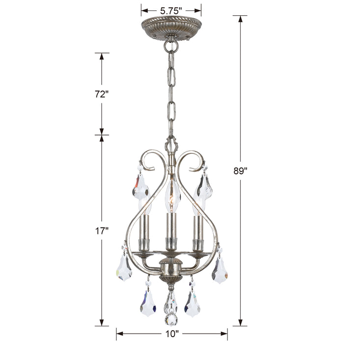 Crystorama 5013-OS-CL-S Ashton Three Light Mini Chandelier Olde Silver Alternate Image 4.jpg