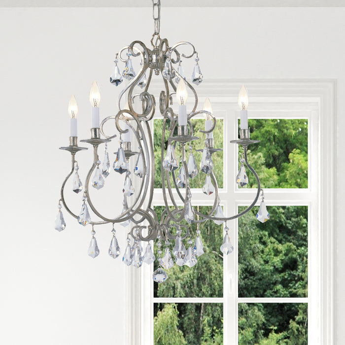 Crystorama 5016-OS-CL-S Ashton Six Light Chandelier Olde Silver Alternate Image 4.jpg