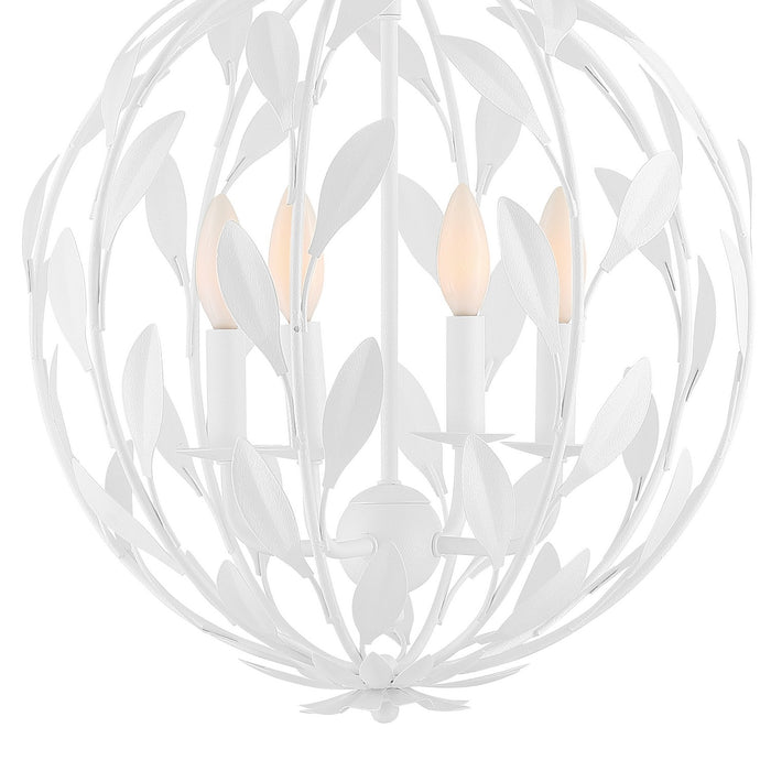 Crystorama 504-MT Broche Four Light Chandelier Matte White Alternate Image 4.jpg