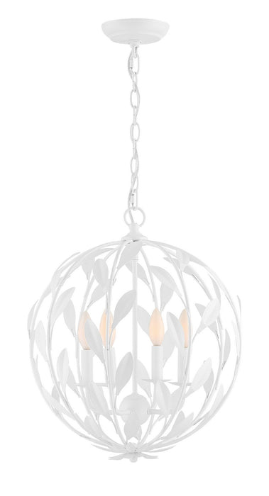 Crystorama 504-MT Broche Four Light Chandelier Matte White Main Image.jpg