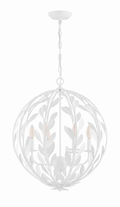 Crystorama 506-MT Broche Six Light Chandelier Matte White Main Image.jpg