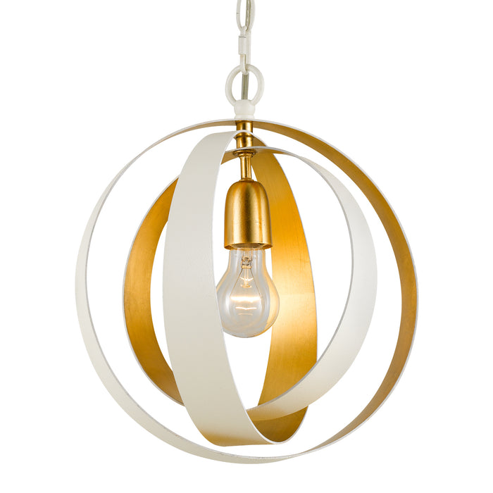 Crystorama 580-MT-GA Luna One Light Mini Chandelier Matte White / Antique Gold Main Image.jpg