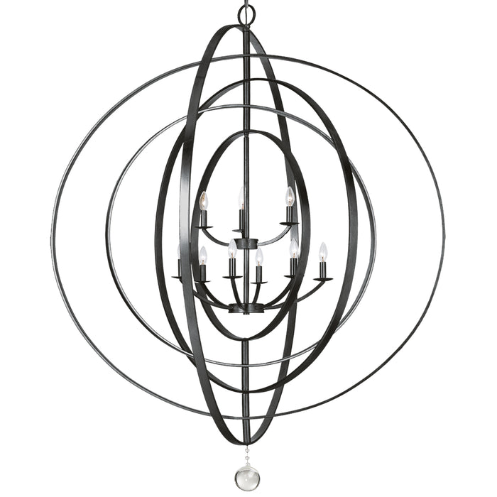 Crystorama 587-MK Luna Nine Light Chandelier Matte Black Main Image.jpg