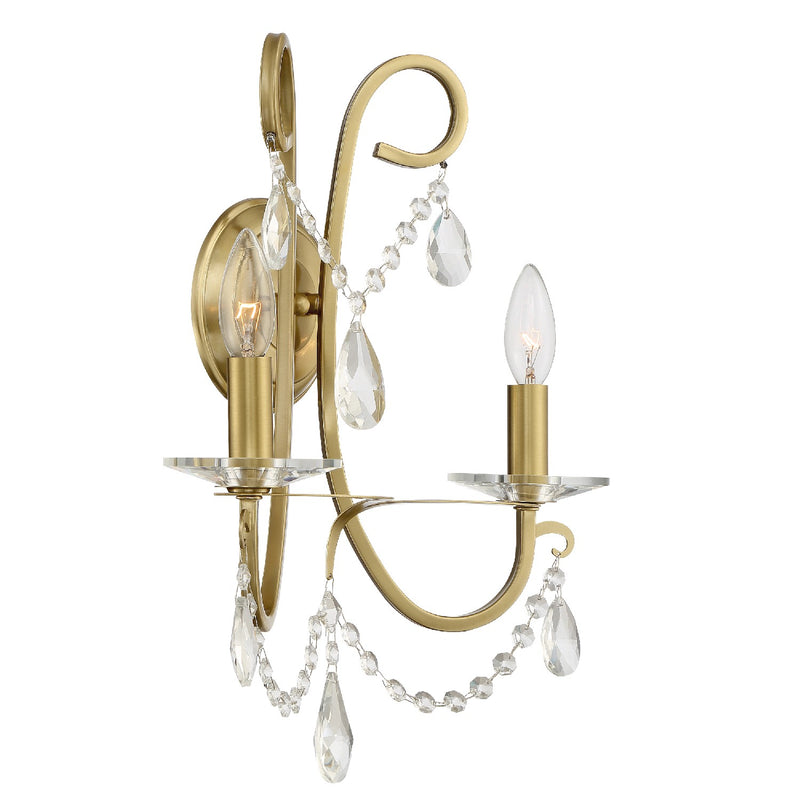 Crystorama 6822-VG-CL-MWP Othello Two Light Wall Sconce Vibrant Gold Main Image.jpg