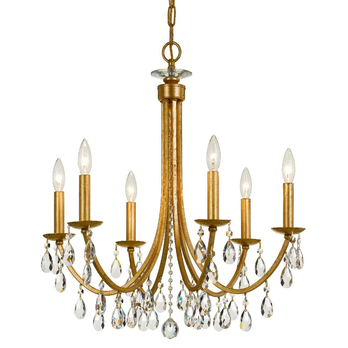 Crystorama 8826-GA-CL-S Bridgehampton Six Light Chandelier Antique Gold Main Image.jpg
