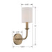 Crystorama BAI-A2101-AG Bailey One Light Wall Sconce Aged Brass Alternate Image 4.jpg
