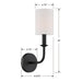 Crystorama BAI-A2101-MK Bailey One Light Wall Sconce Matte Black Alternate Image 4.jpg