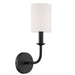Crystorama BAI-A2101-MK Bailey One Light Wall Sconce Matte Black Main Image.jpg