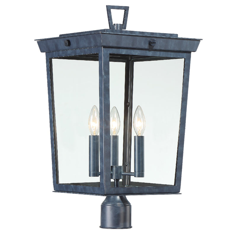 Crystorama BEL-A8069-GE Belmont Three Light Outdoor Post Mount Graphite Main Image.jpg