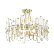 Crystorama BOL-8884-AG Bolton Four Light Semi Flush Mount Aged Brass Main Image.jpg